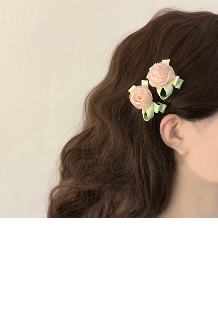 Fashion Sweet Pink Rose Hair Clip - Vibrant Color