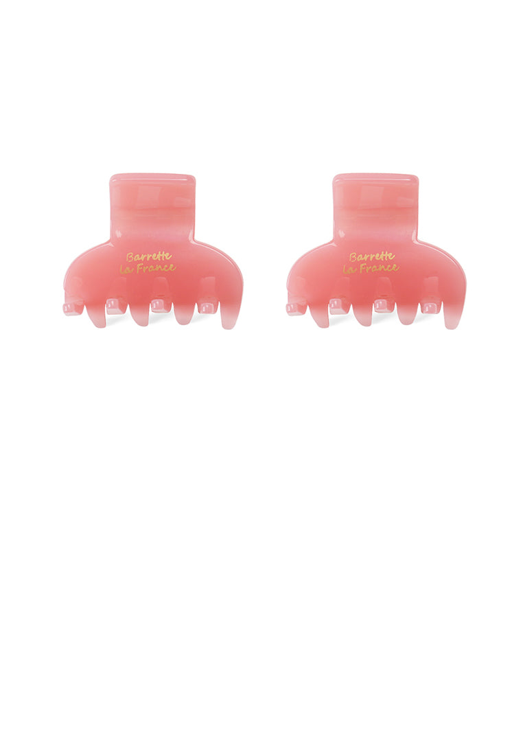 Simple And Fashion Pink Geometric Hair Claw 2-Pack - Elegant Hairpiece - Vibrant Color