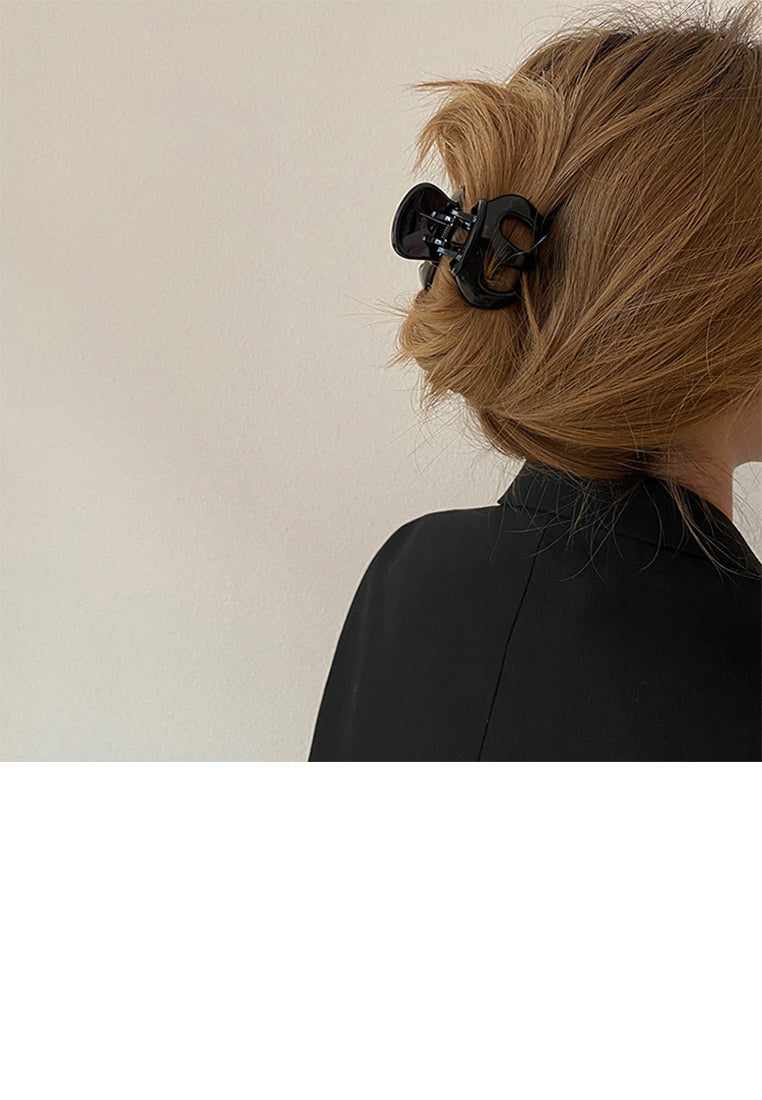 Simple And Fashion Black Geometric Hair Claw 2-Pack - Elegant Hairpiece