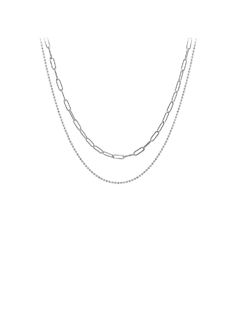 Simple Fashion 316L Stainless Steel Geometric Chain Double Layer Necklace