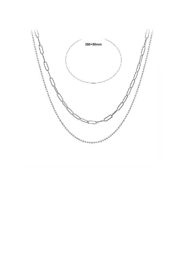 Simple Fashion 316L Stainless Steel Geometric Chain Double Layer Necklace