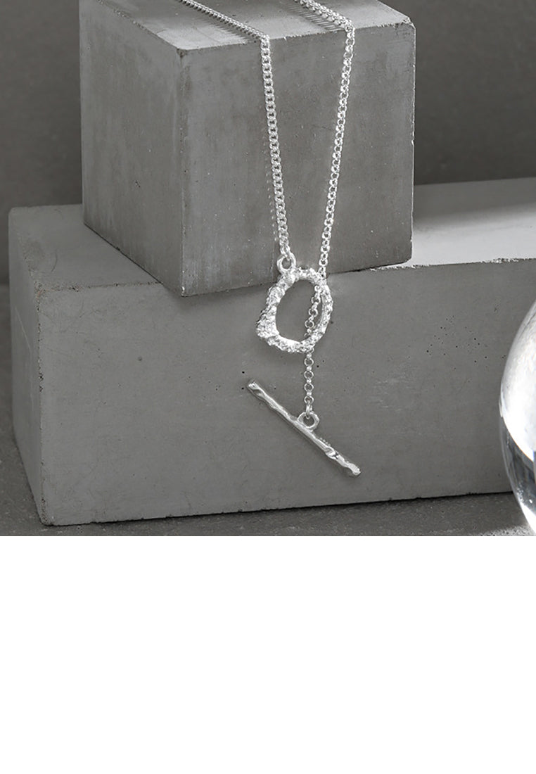 925 Sterling Silver Simple Fashion Geometric Circle Necklace