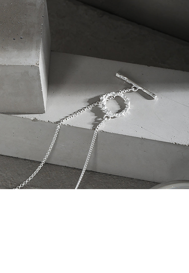 925 Sterling Silver Simple Fashion Geometric Circle Necklace