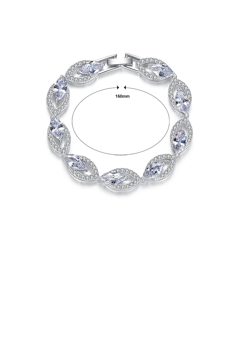 Fashion and Elegant Geometric Bracelet with Cubic Zirconia 16cm - Luxurious Look