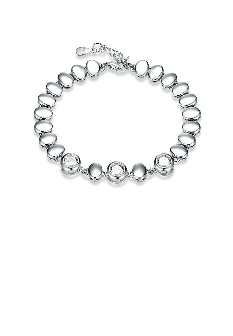 925 Sterling Silver Simple Elegant Oval Cubic Zircon Bracelet