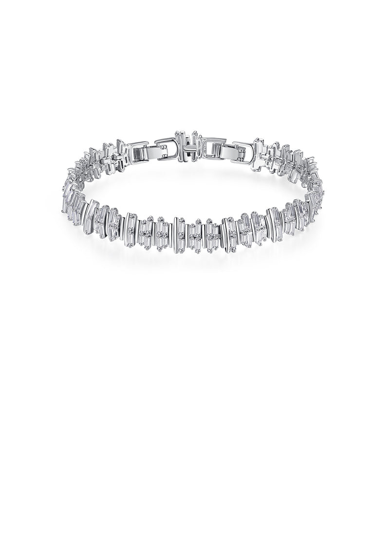 Fashion Simple Geometric Rectangular Cubic Zirconia Bracelet - Luxurious Look