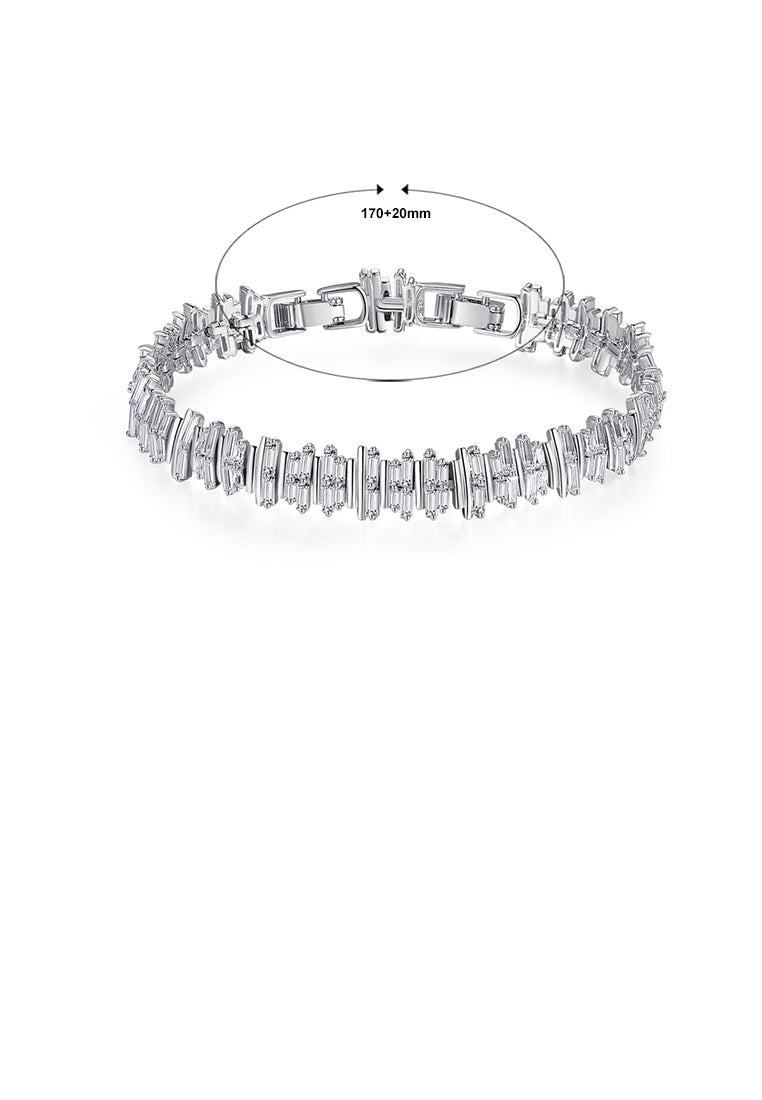 Fashion Simple Geometric Rectangular Cubic Zirconia Bracelet - Luxurious Look