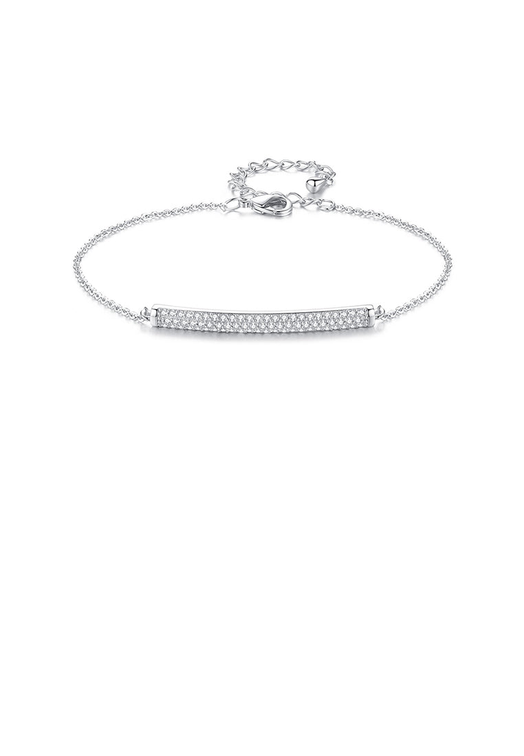 Simple Temperament Geometric Rectangular Bracelet with Cubic Zirconia - Luxurious Look