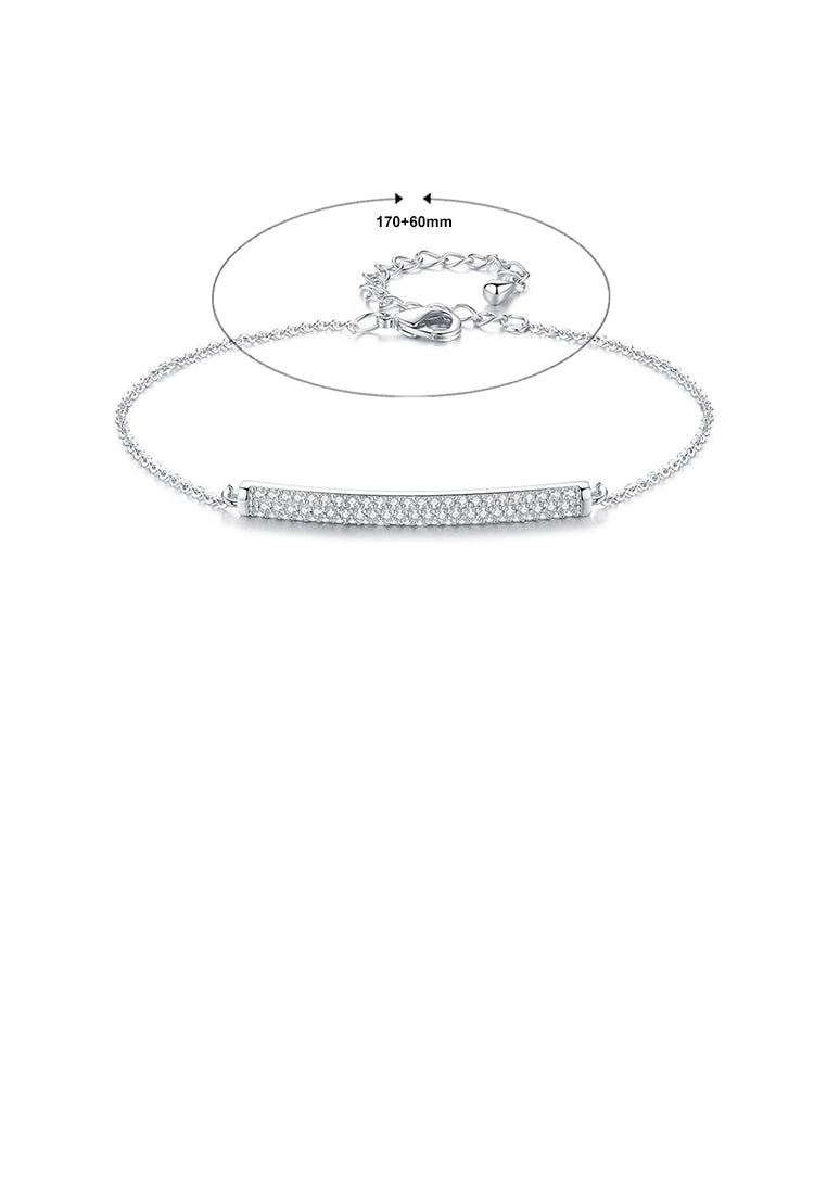 Simple Temperament Geometric Rectangular Bracelet with Cubic Zirconia - Luxurious Look
