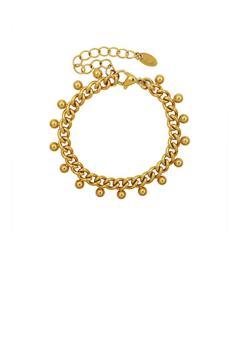 Simple Personality Plated Gold 316L Stainless Steel Ball Chain Bracelet