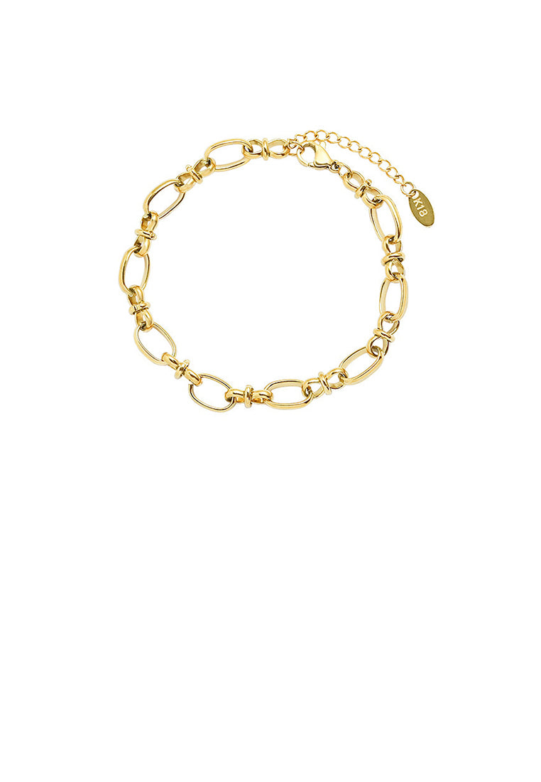 Simple Personality Plated Gold 316L Stainless Steel Chain Geometric Bracelet