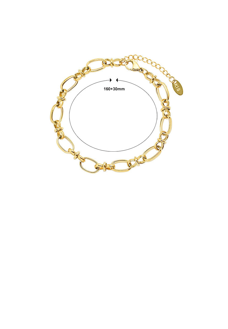 Simple Personality Plated Gold 316L Stainless Steel Chain Geometric Bracelet