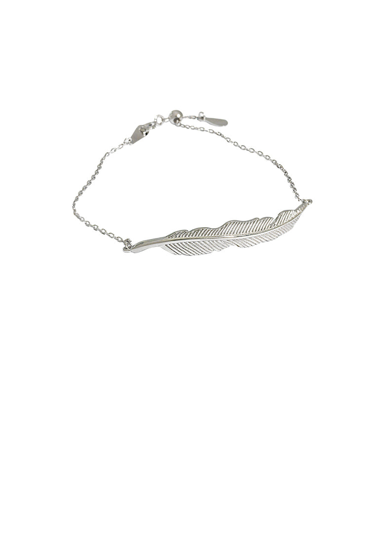 925 Sterling Silver Fashion Simple Leaf Bracelet