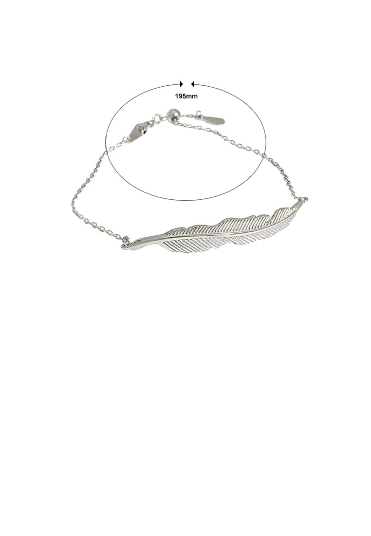 925 Sterling Silver Fashion Simple Leaf Bracelet