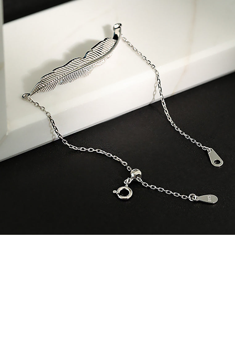 925 Sterling Silver Fashion Simple Leaf Bracelet