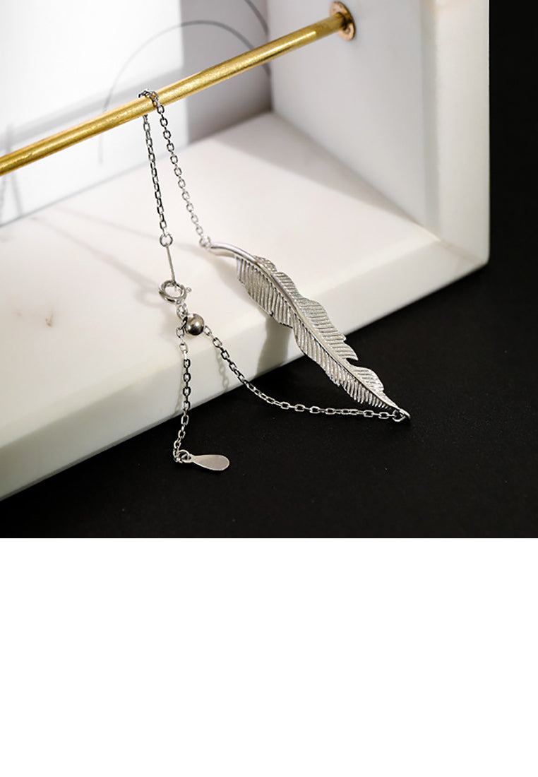 925 Sterling Silver Fashion Simple Leaf Bracelet