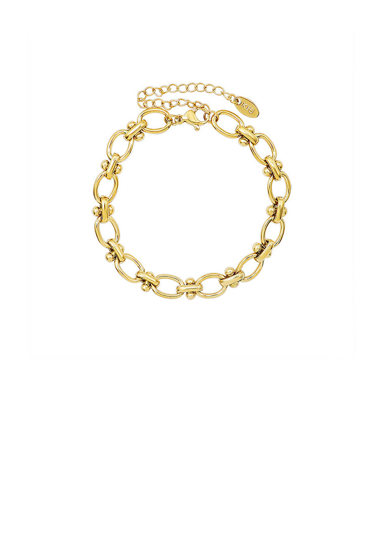 Simple Personality Plated Gold 316L Stainless Steel Geometric Chain Bracelet