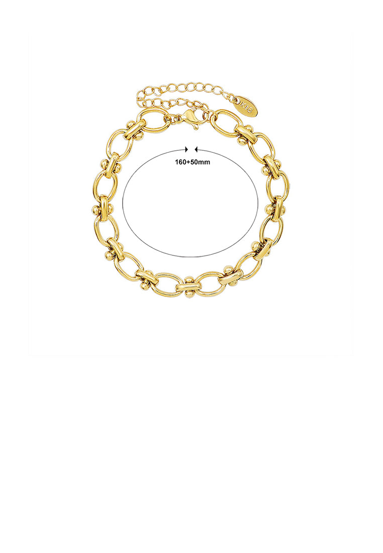 Simple Personality Plated Gold 316L Stainless Steel Geometric Chain Bracelet