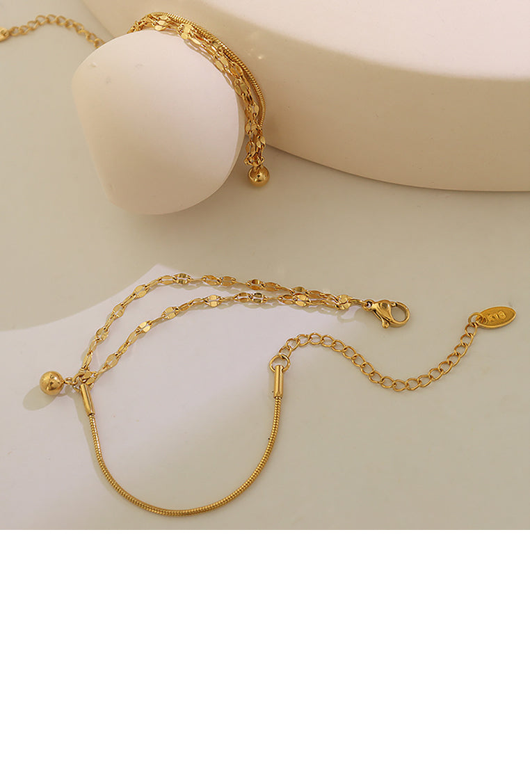 Fashion Temperament Plated Gold 316L Stainless Steel Geometric Stitching Chain Bracelet