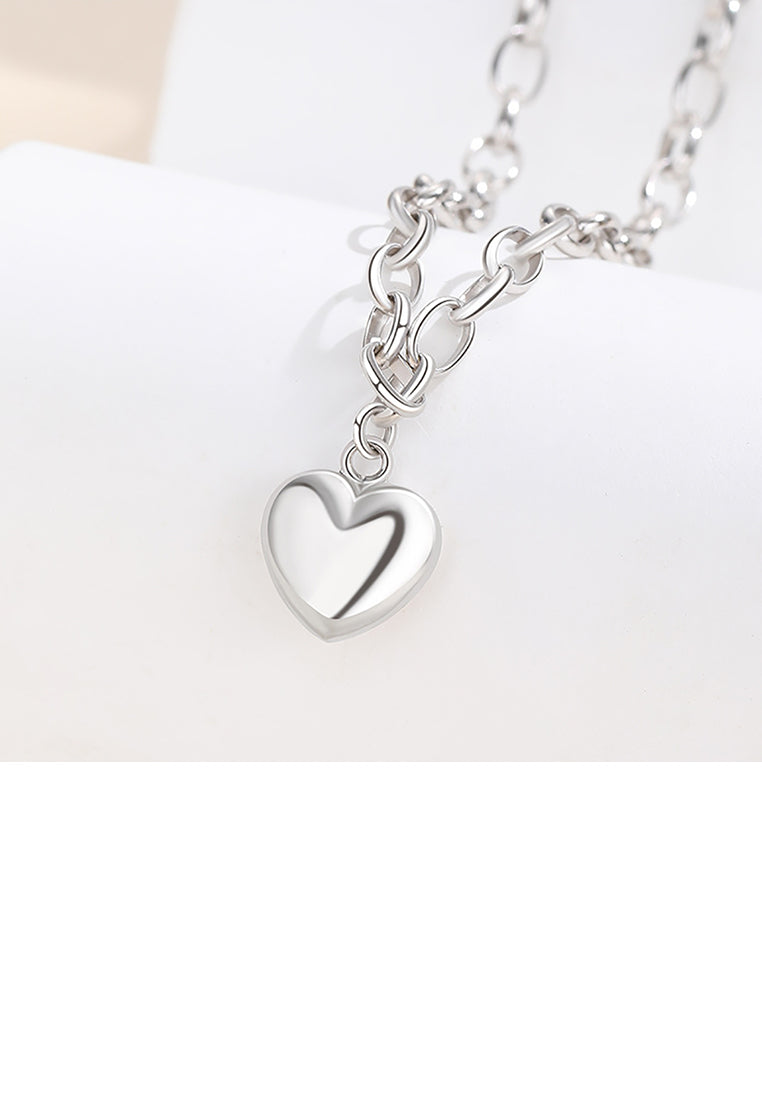 925 Sterling Silver Simple Fashion Heart-shaped Chain Bracelet