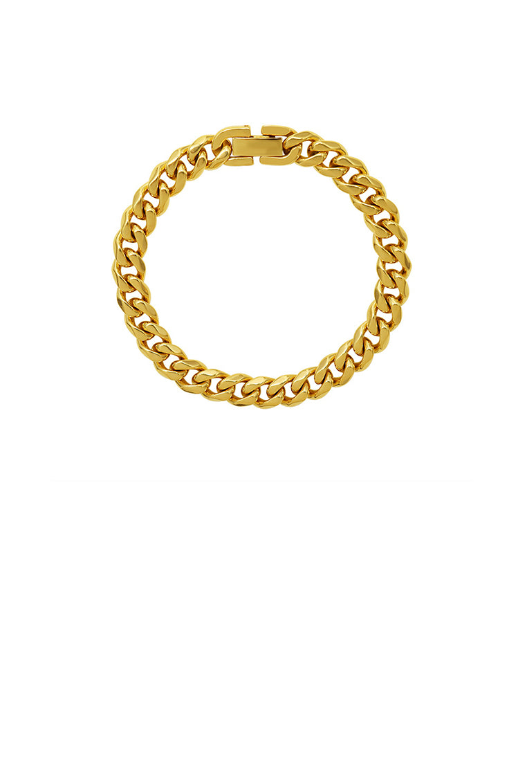 Simple Personality Plated Gold 316L Stainless Steel Geometric Chain Rough Edition Bracelet
