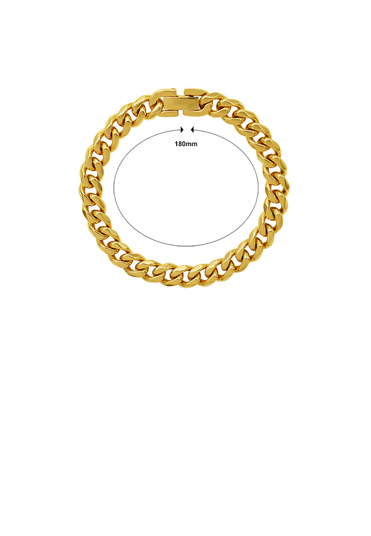 Simple Personality Plated Gold 316L Stainless Steel Geometric Chain Rough Edition Bracelet