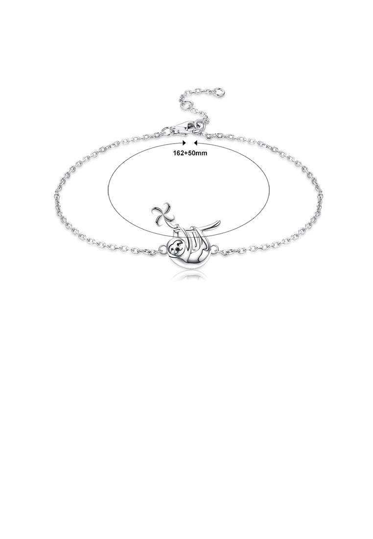 925 Sterling Silver Simple and Cute Sloth Bracelet