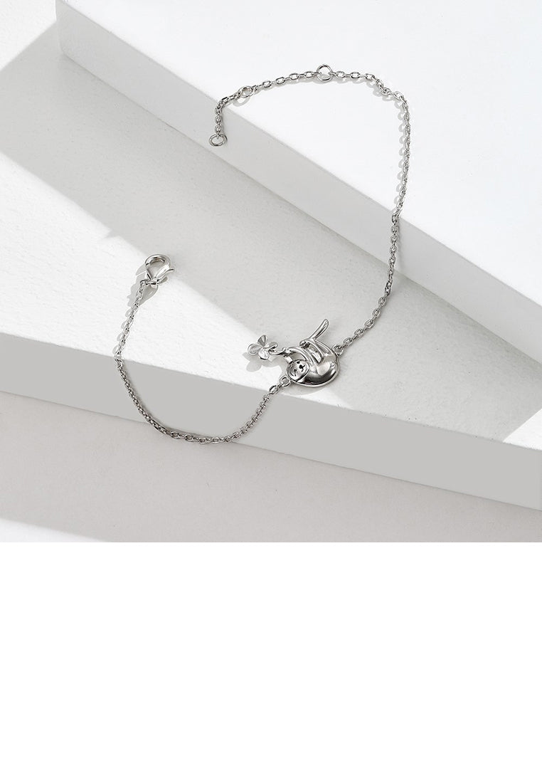 925 Sterling Silver Simple and Cute Sloth Bracelet