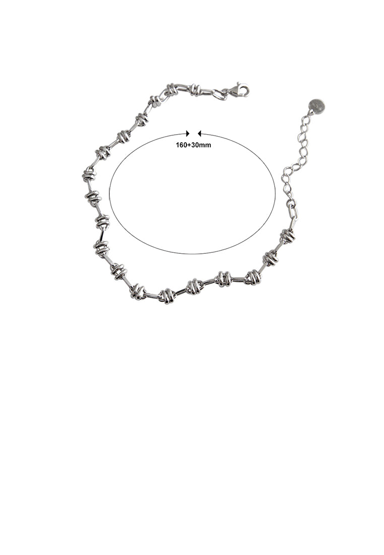 925 Sterling Silver Fashion Simple Twist Geometric Short Bracelet