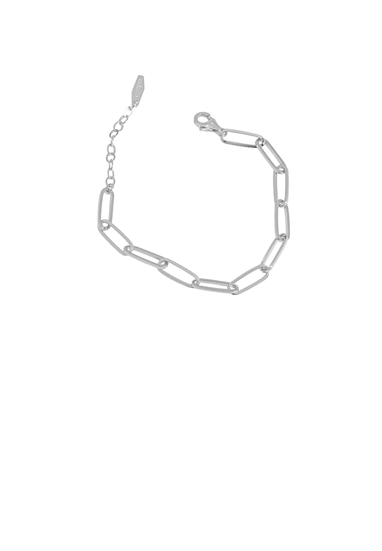 925 Sterling Silver Simple Personality Geometric Chain Bracelet