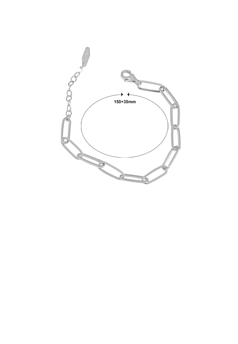 925 Sterling Silver Simple Personality Geometric Chain Bracelet