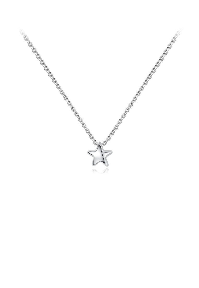 925 Sterling Silver Simple and Delicate Star Pendant with Necklace