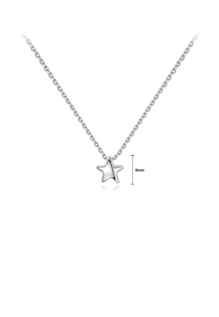 925 Sterling Silver Simple and Delicate Star Pendant with Necklace