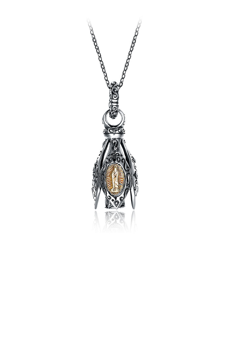 925 Sterling Silver Vintage Fashion Pattern Pendant with Necklace