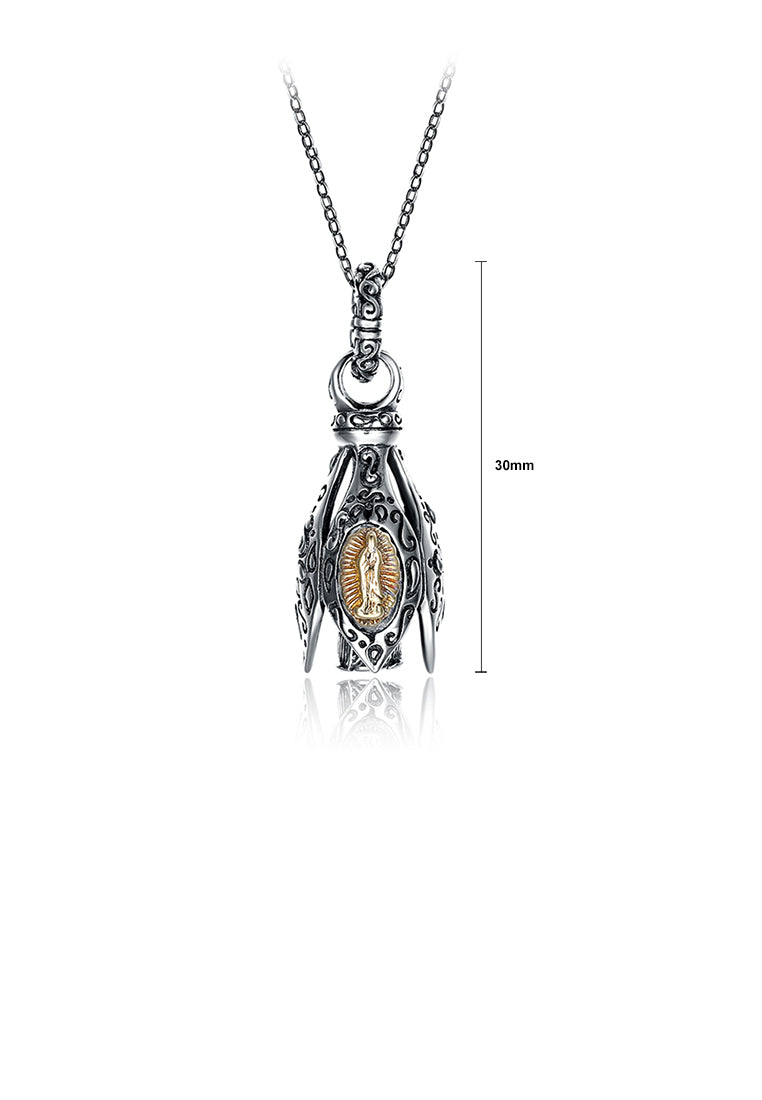 925 Sterling Silver Vintage Fashion Pattern Pendant with Necklace