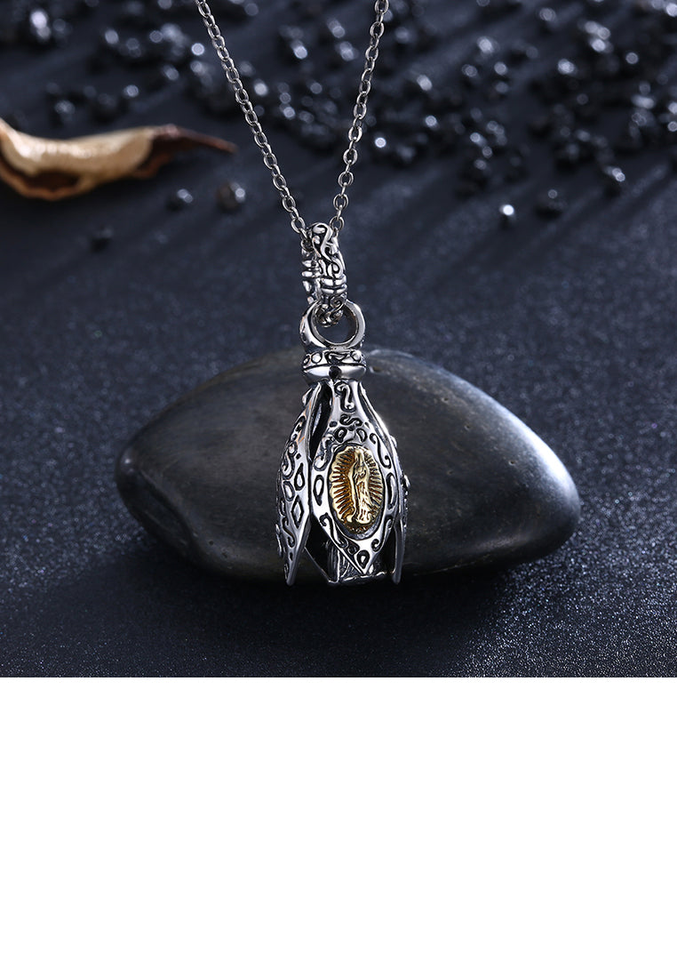 925 Sterling Silver Vintage Fashion Pattern Pendant with Necklace