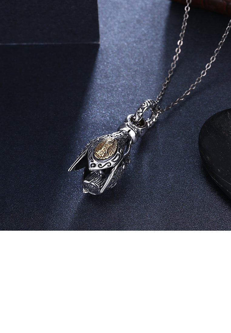 925 Sterling Silver Vintage Fashion Pattern Pendant with Necklace