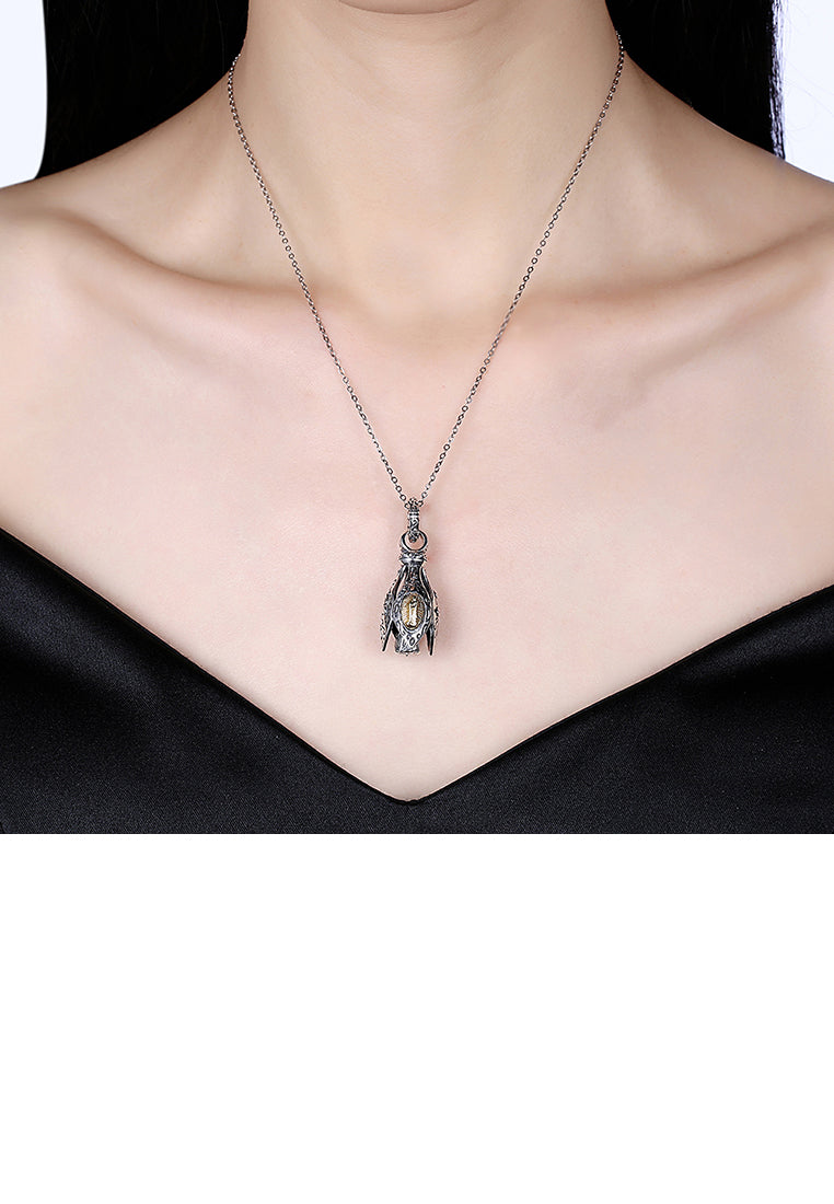 925 Sterling Silver Vintage Fashion Pattern Pendant with Necklace