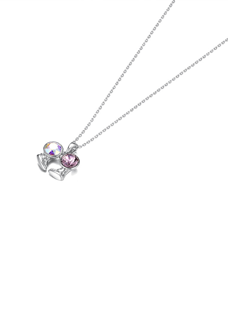 925 Sterling Silver Fashion Gemini Pendant with Austrian Element Crystal and Necklace