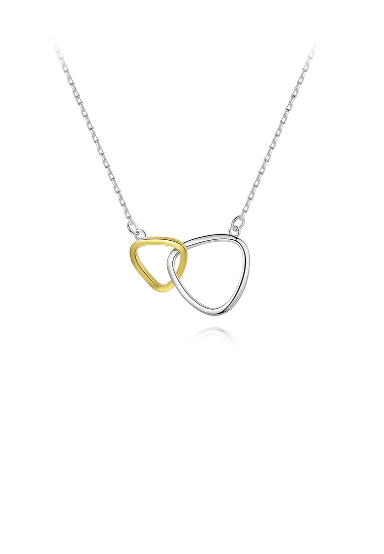 925 Sterling Silver Simple Fashion Hollow Geometric Triangle Pendant with Necklace