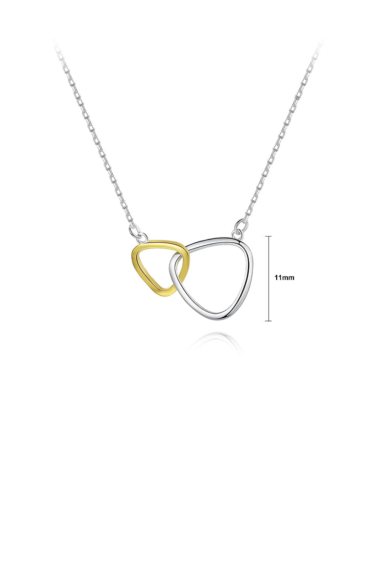 925 Sterling Silver Simple Fashion Hollow Geometric Triangle Pendant with Necklace