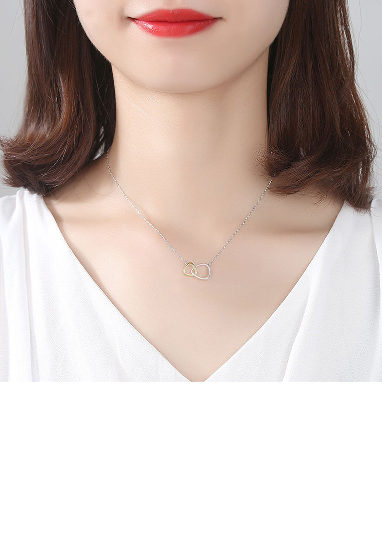 925 Sterling Silver Simple Fashion Hollow Geometric Triangle Pendant with Necklace