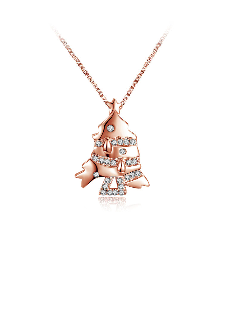 Rose Gold Plated Elegant Fashion Fish Cubic Zircon Pendant and Necklace