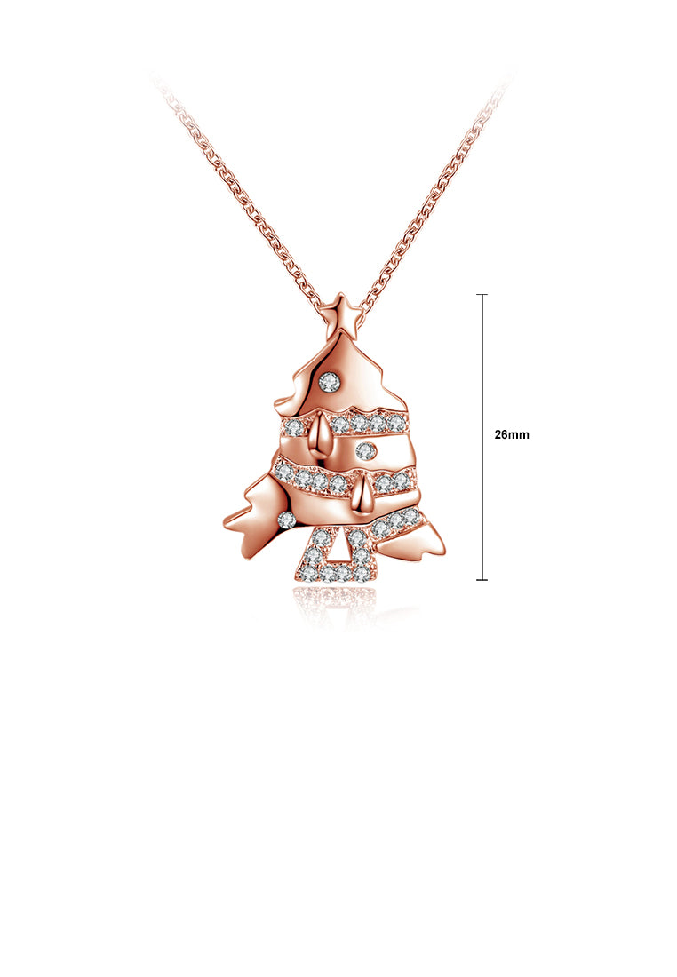 Rose Gold Plated Elegant Fashion Fish Cubic Zircon Pendant and Necklace