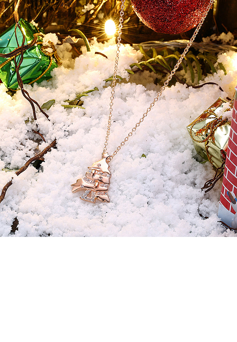 Rose Gold Plated Elegant Fashion Fish Cubic Zircon Pendant and Necklace