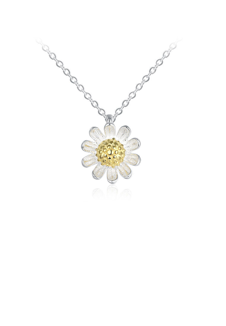 925 Sterling Silver Chrysanthemum Pendant Necklace