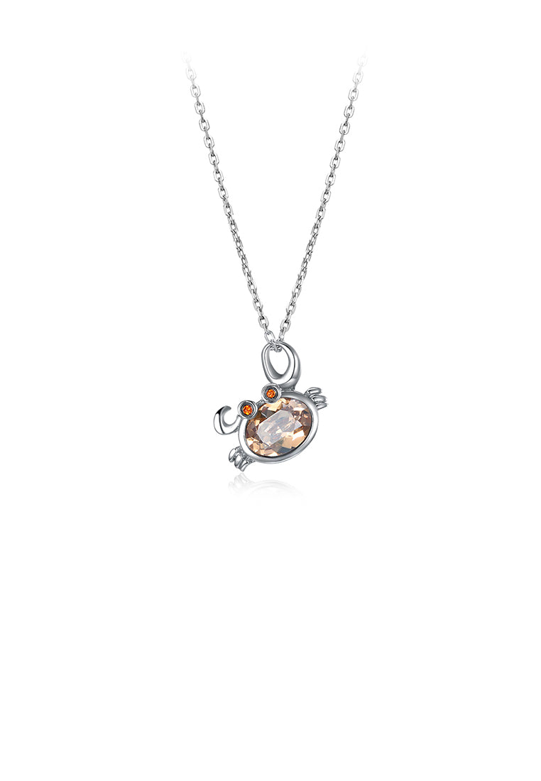 925 Sterling Silver Fashion Cancer Pendant with Austrian Element Crystal and Necklace