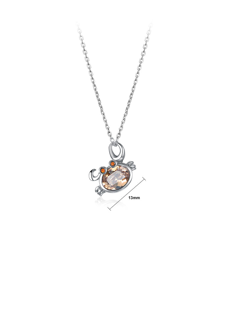 925 Sterling Silver Fashion Cancer Pendant with Austrian Element Crystal and Necklace