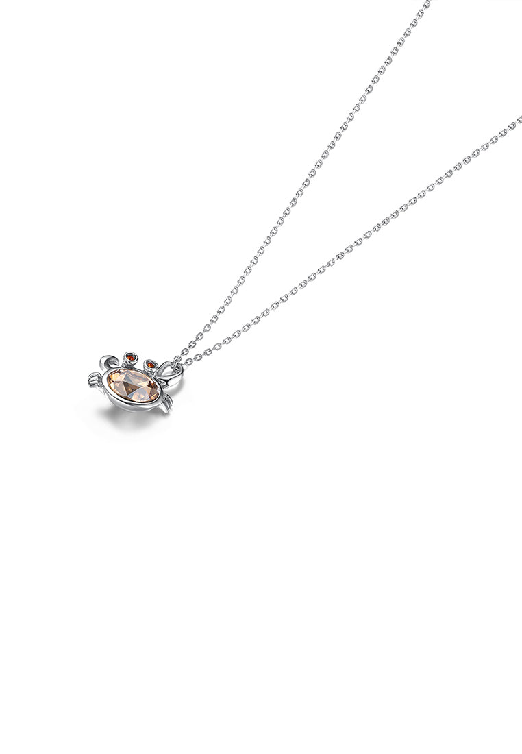 925 Sterling Silver Fashion Cancer Pendant with Austrian Element Crystal and Necklace