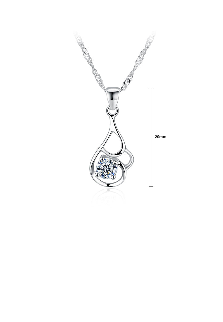 925 Sterling Silver Elegant Simple Fashion Hollow Out Flower Pendant Necklace with Cubic Zircon